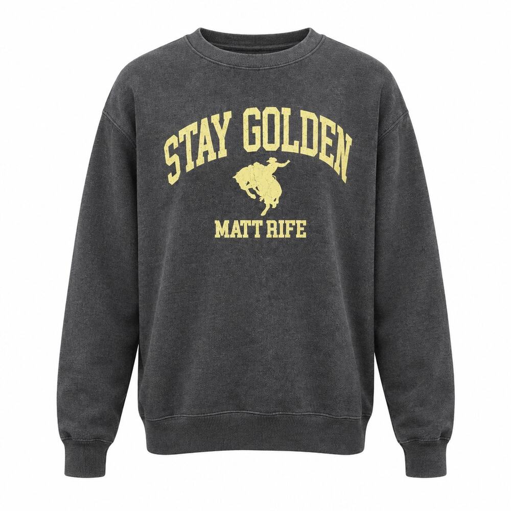 Matt Rife Stay Golden Tour Crewneck Sweatshirt Gray L Greek Theater Hot Girls